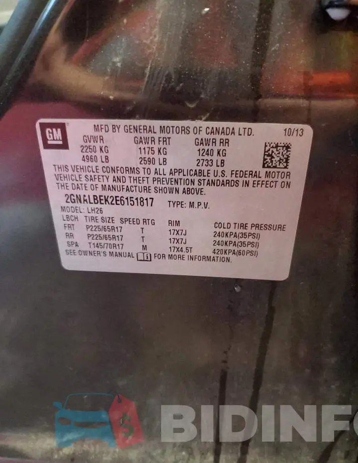 2GNALBEK2E6151817 Photo# 13