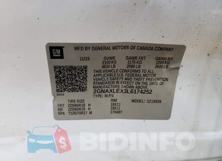 2GNAXLEX3L6174252 Photo# 13