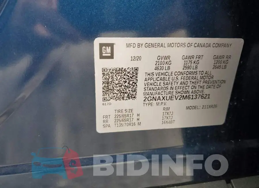2GNAXUEV2M6137621 Photo# 13