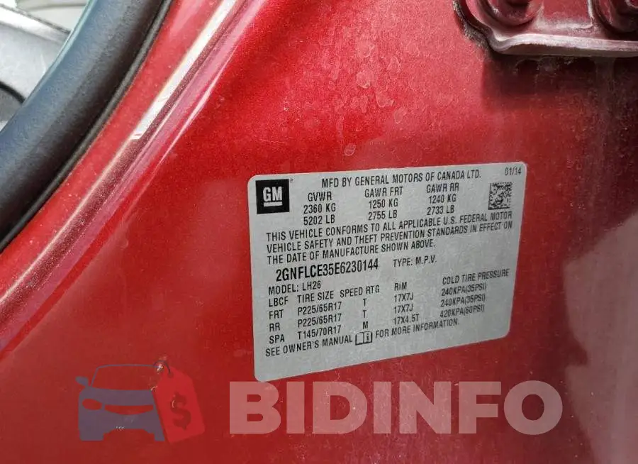 2GNFLCE35E6230144 Photo# 13