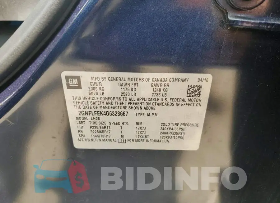 2GNFLFEK4G6323667 Photo# 12