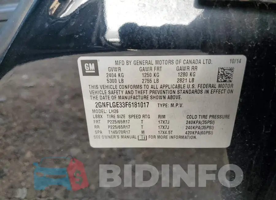 2GNFLGE33F6181017 Photo# 14