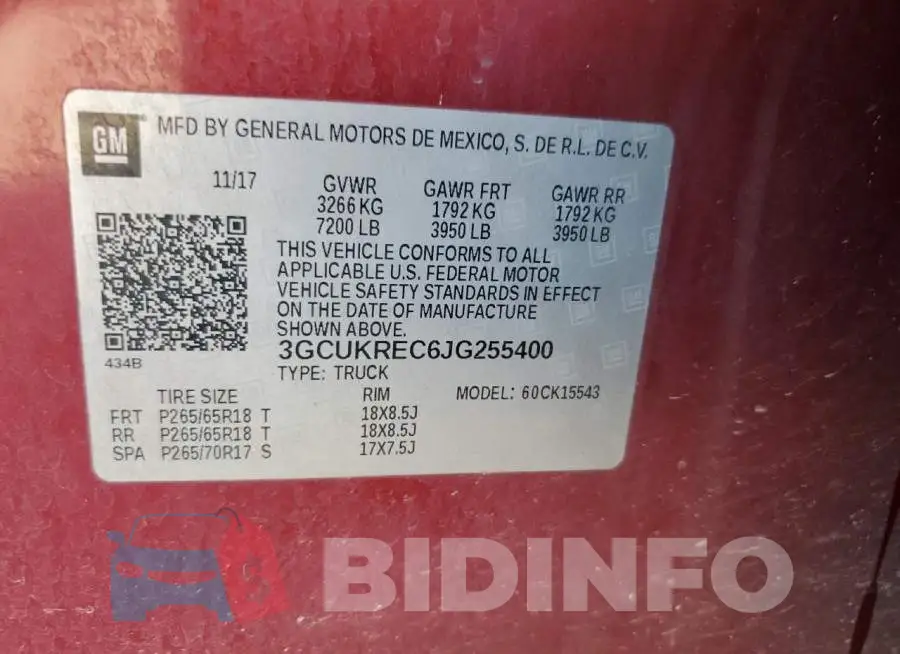 3GCUKREC6JG255400 Photo# 12