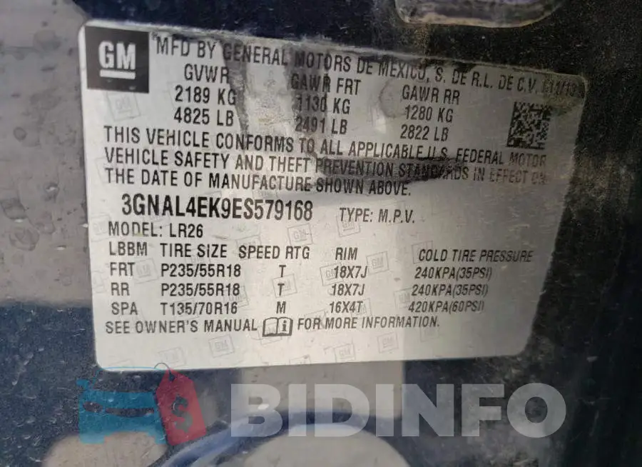 3GNAL4EK9ES579168 Photo# 13