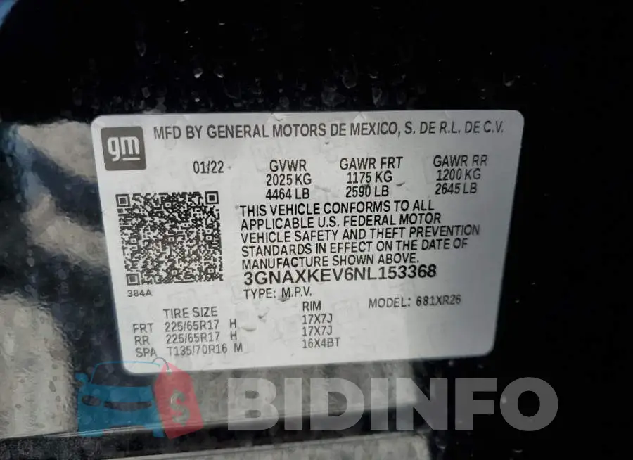 3GNAXKEV6NL153368 Photo# 13