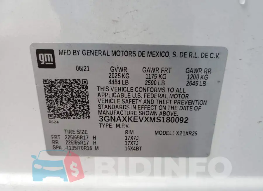 3GNAXKEVXMS180092 Photo# 13