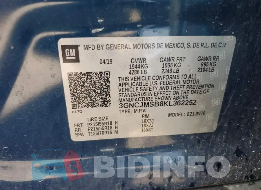 3GNCJMSB8KL362252 Photo# 13