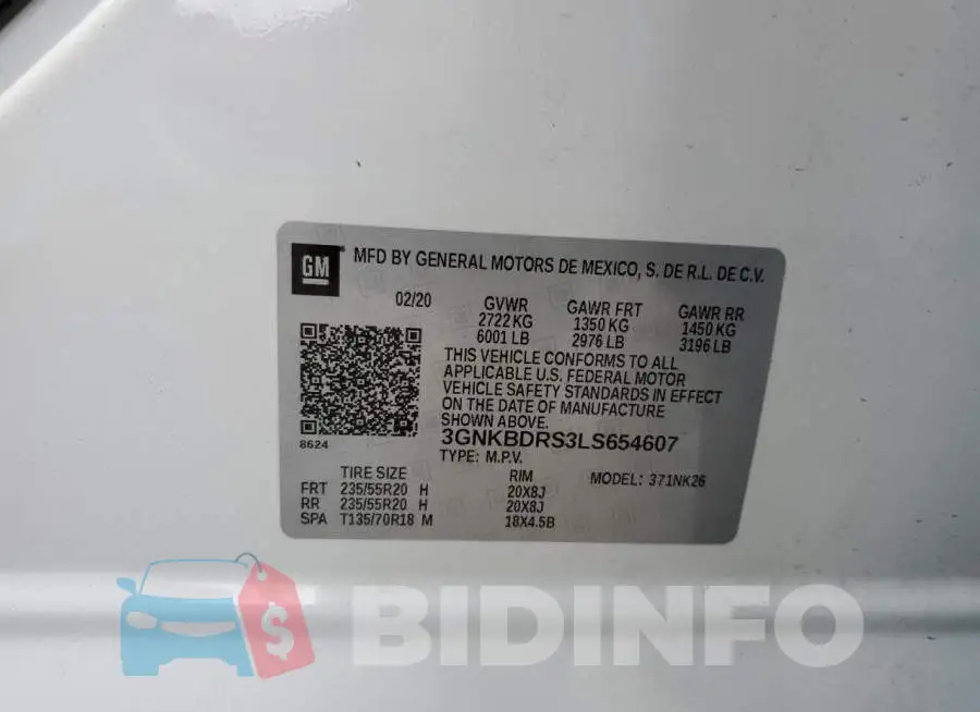 3GNKBDRS3LS654607 Photo# 13