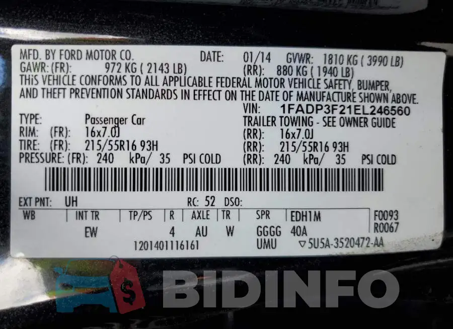 1FADP3F21EL246560 Photo# 12