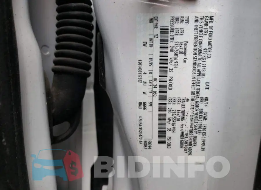 1FADP3F24EL387607 Photo# 12