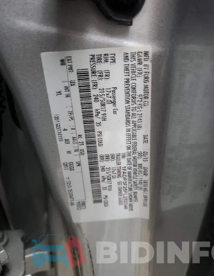 1FADP3F25FL252346 Photo# 12