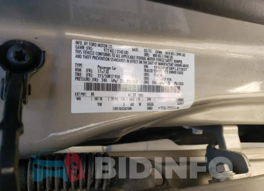 1FADP3F28FL273837 Photo# 12
