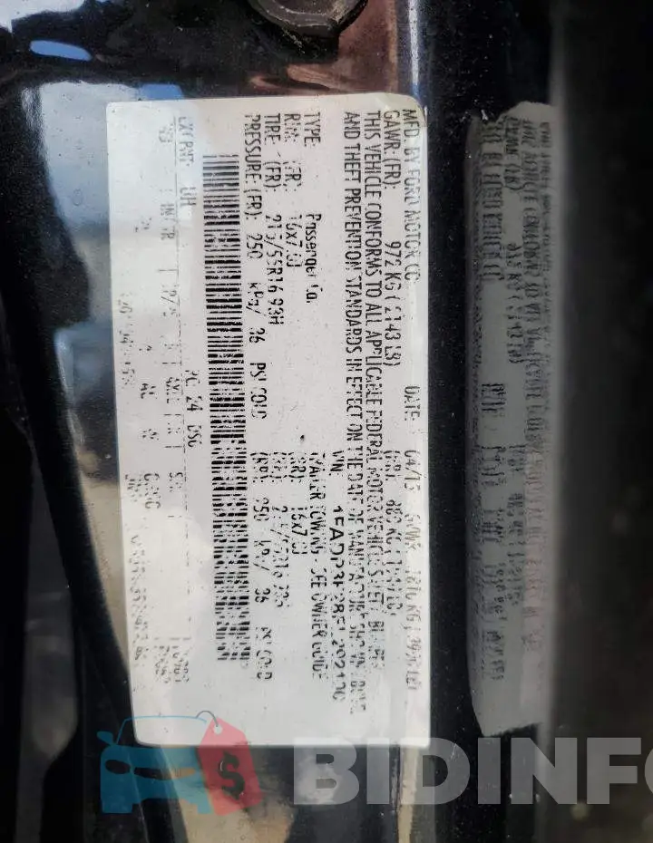 1FADP3F28FL292100 Photo# 12
