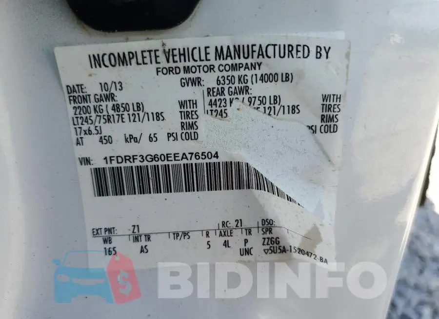 1FDRF3G60EEA76504 Photo# 12