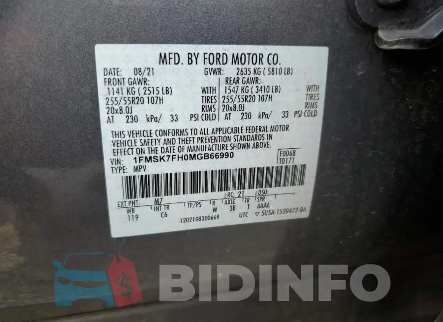 1FMSK7FH0MGB66990 Photo# 14