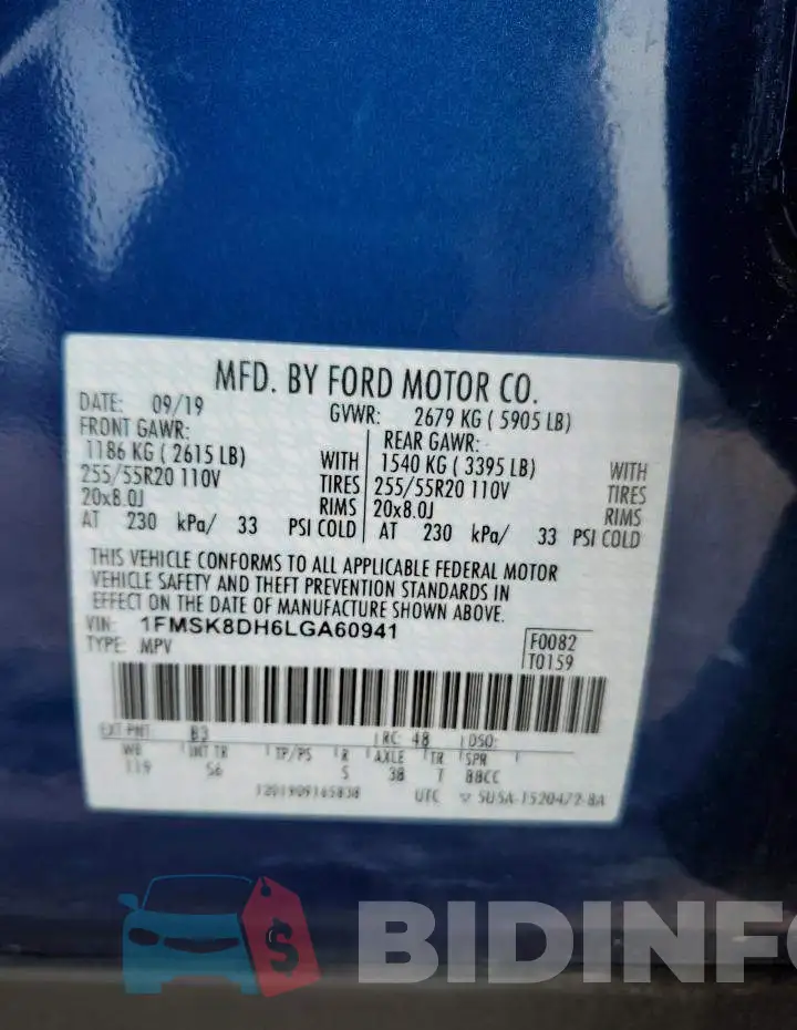1FMSK8DH6LGA60941 Photo# 13