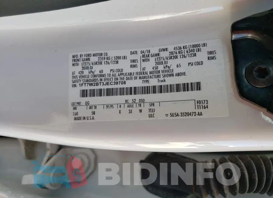 1FT7W2BT3JEC39708 Photo# 12