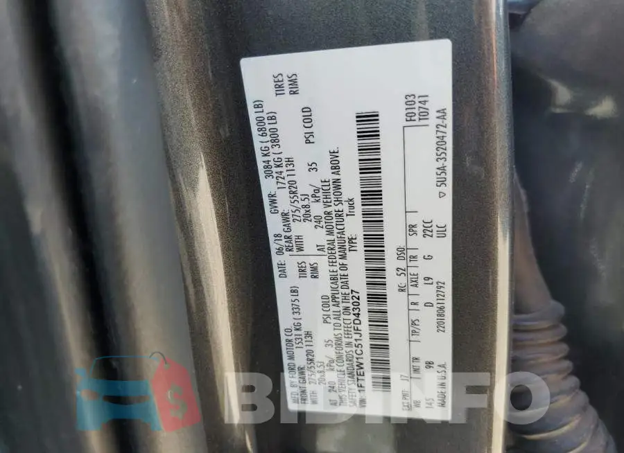 1FTEW1C51JFD43027 Photo# 12