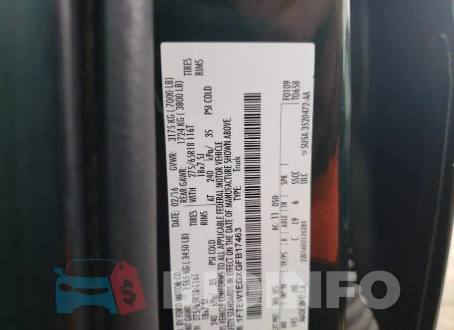 1FTEW1EGXGFB17463 Photo# 12