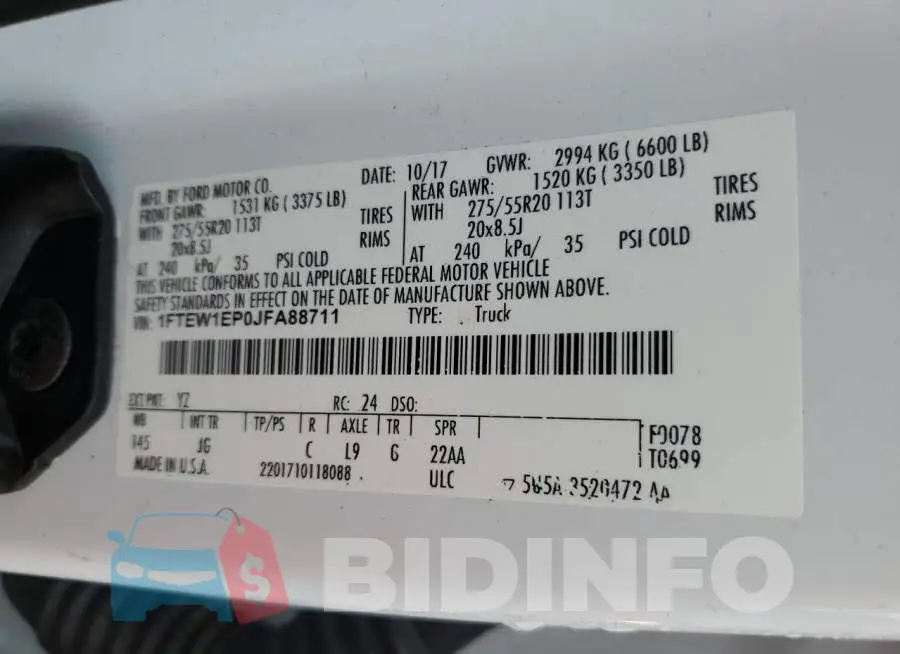 1FTEW1EP0JFA88711 Photo# 13