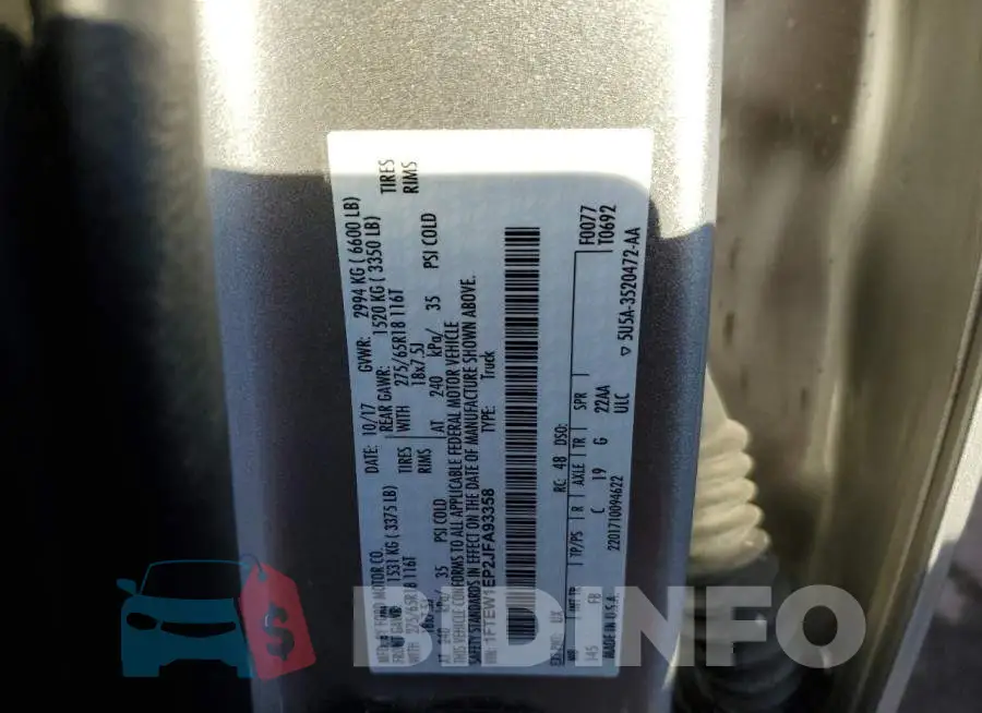 1FTEW1EP2JFA93358 Photo# 12