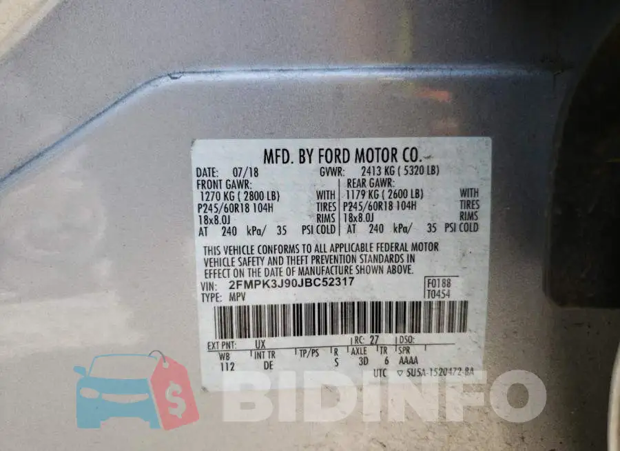 2FMPK3J90JBC52317 Photo# 13