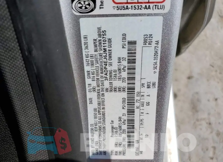 3FADP4EJ6JM110755 Photo# 12