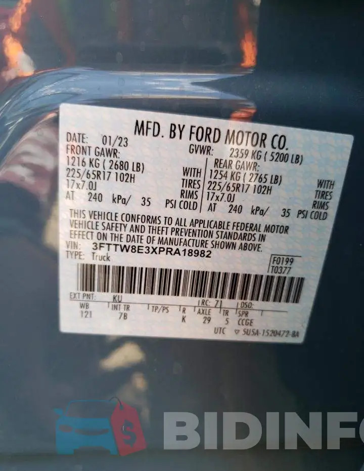 3FTTW8E3XPRA18982 Photo# 12