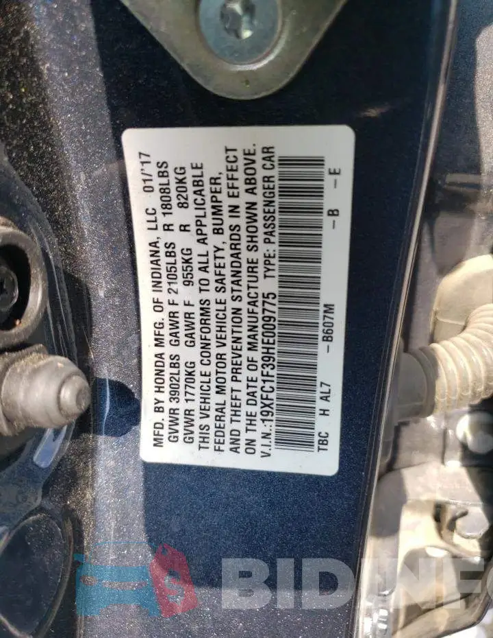 19XFC1F39HE009775 Photo# 12