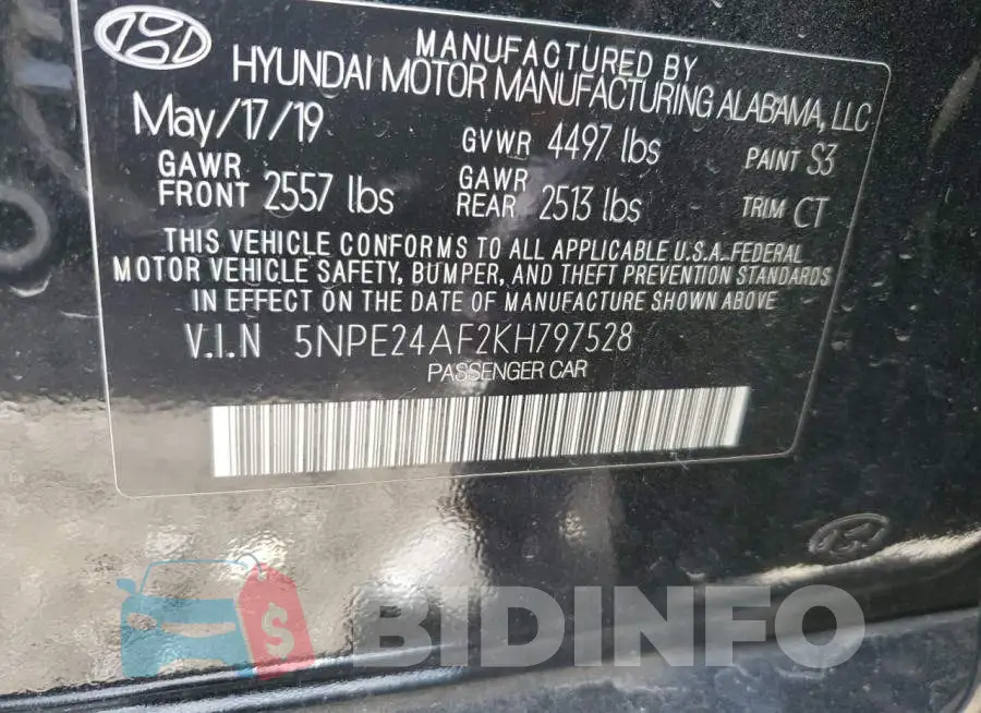 5NPE24AF2KH797528 Photo# 12