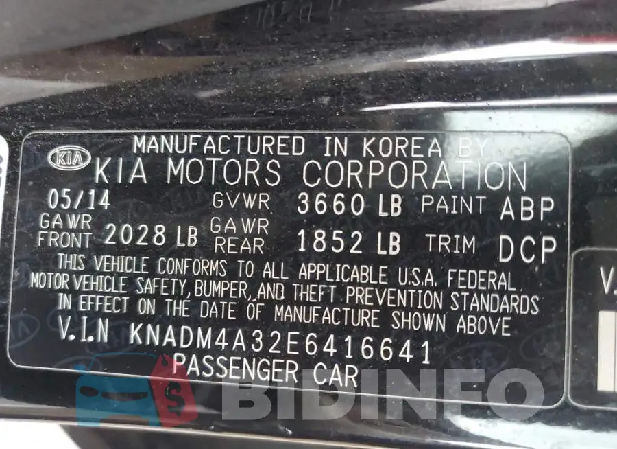 KNADM4A32E6416641 Photo# 12