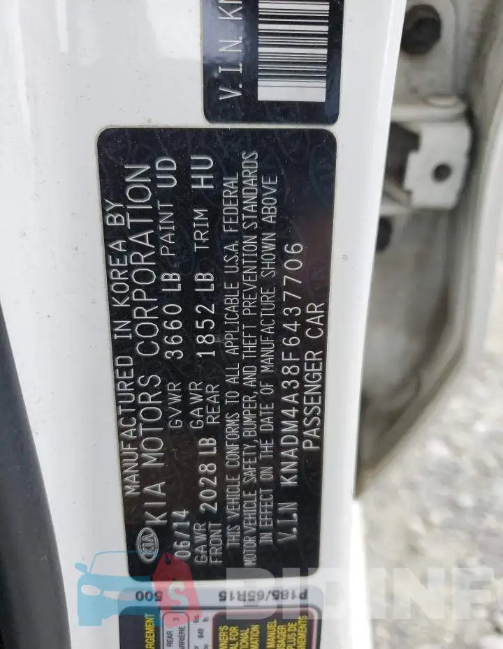 KNADM4A38F6437706 Photo# 12