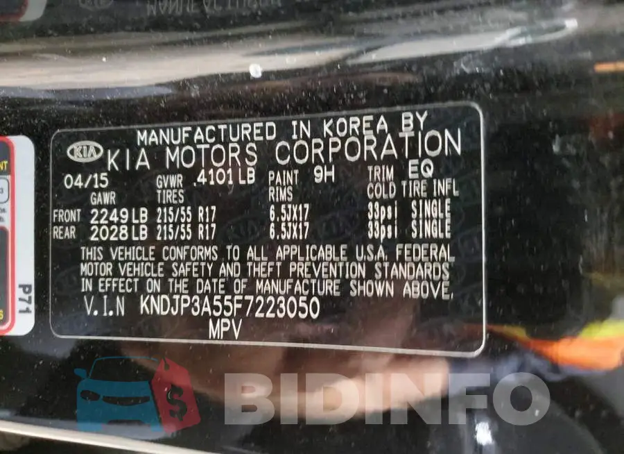 KNDJP3A55F7223050 Photo# 12