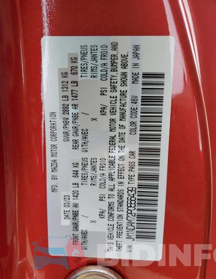 JM1NDAM72P0556439 Photo# 13