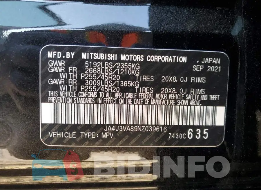 JA4J3VA89NZ039616 Photo# 12