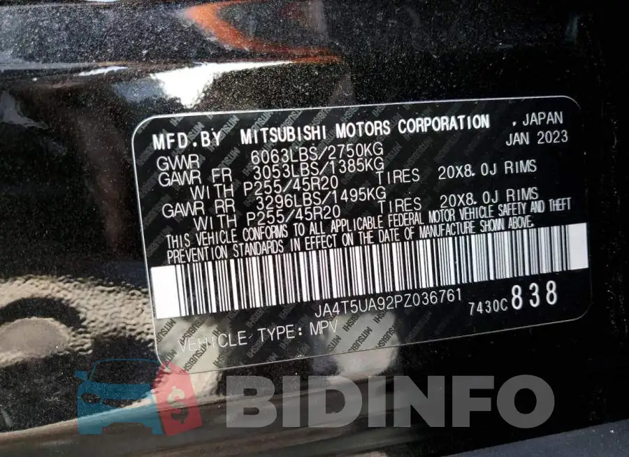 JA4T5UA92PZ036761 Photo# 13