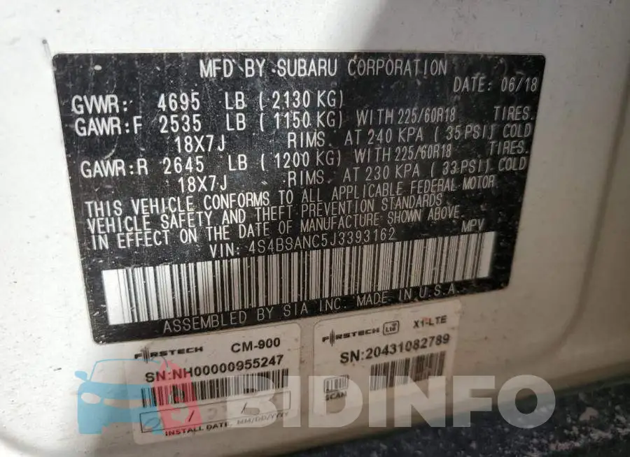 4S4BSANC5J3393162 Photo# 13