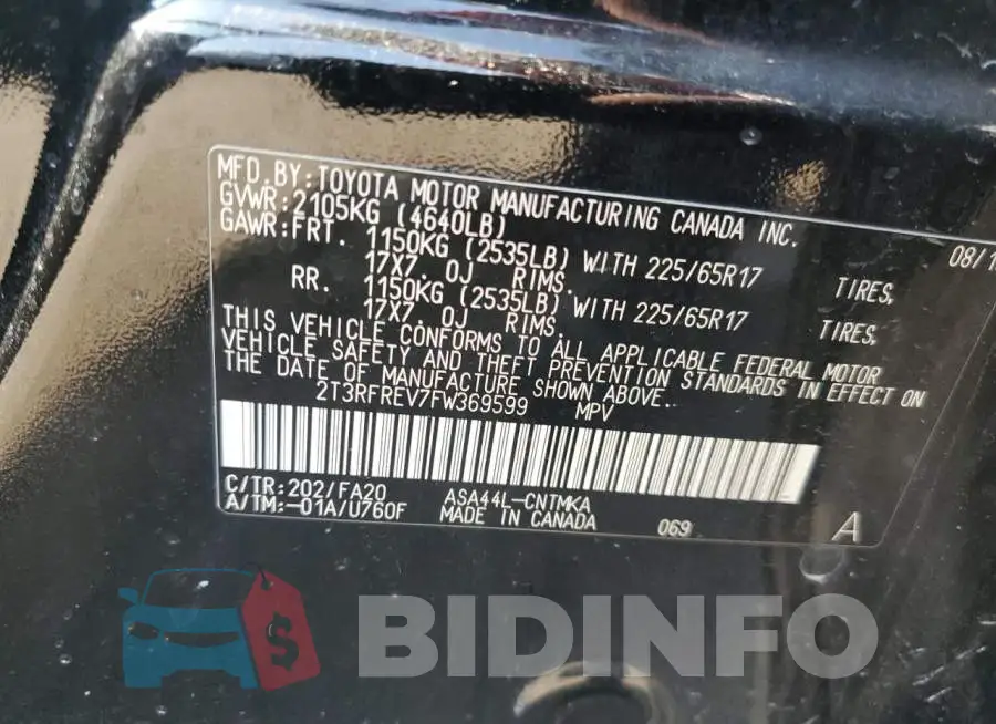 2T3RFREV7FW369599 Photo# 12