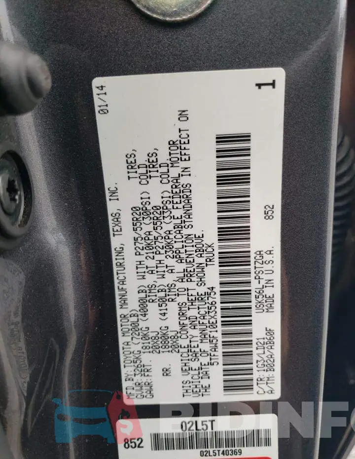 5TFAW5F10EX356754 Photo# 12