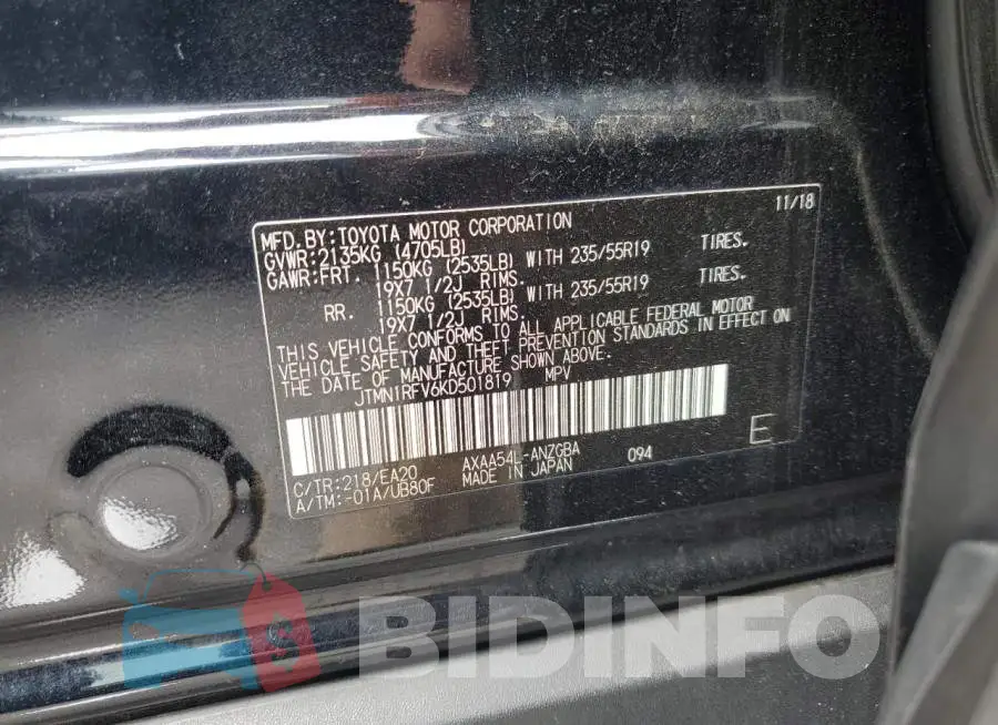 JTMN1RFV6KD501819 Photo# 12