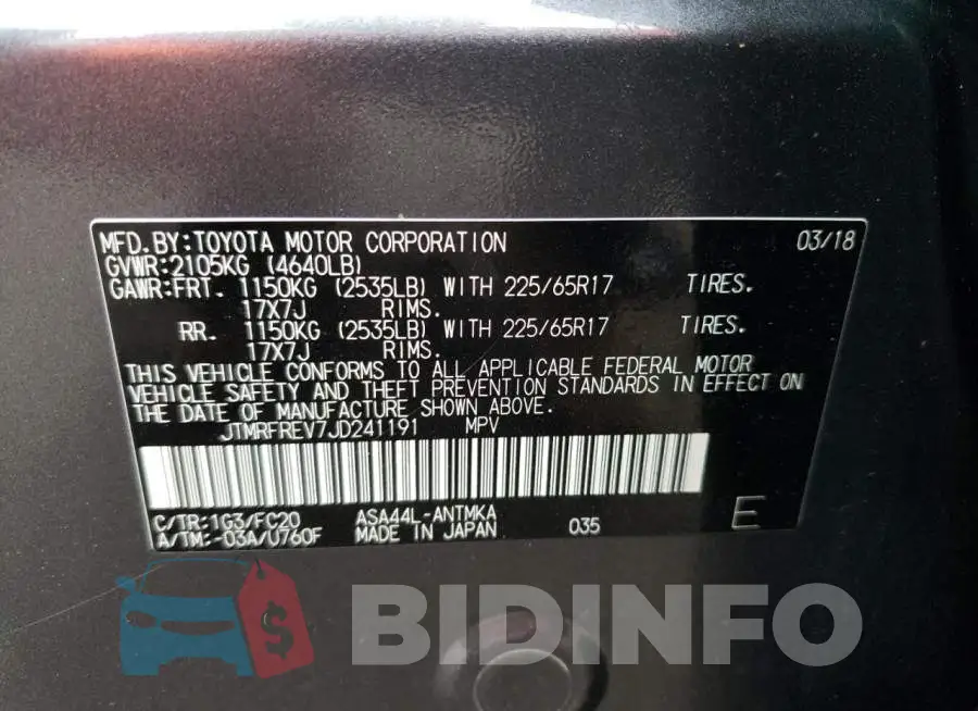 JTMRFREV7JD241191 Photo# 12