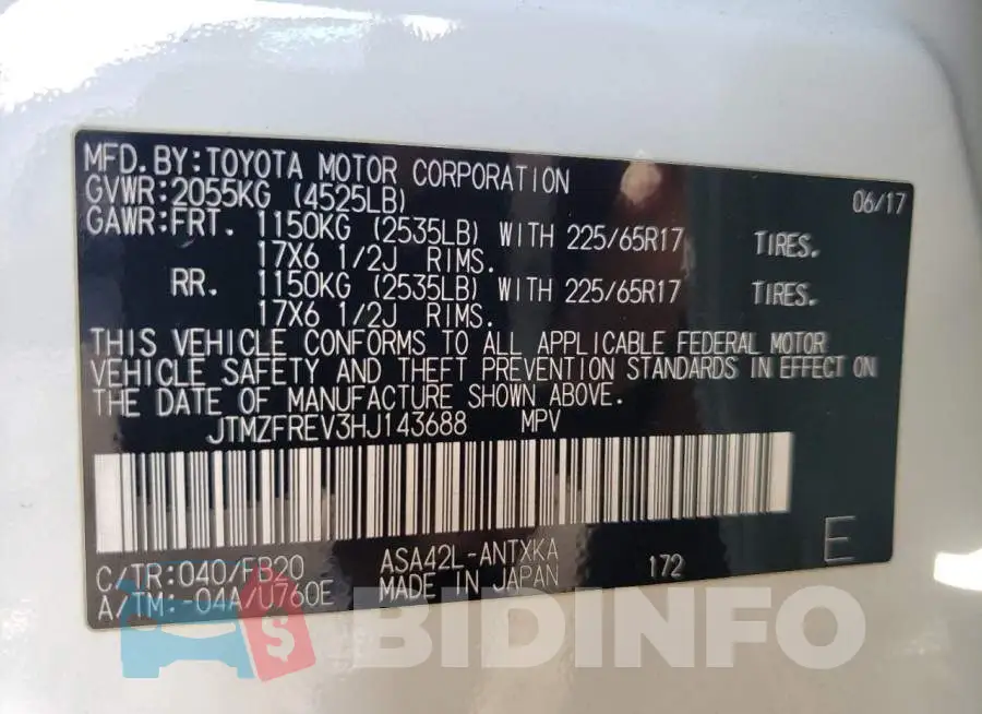 JTMZFREV3HJ143688 Photo# 13