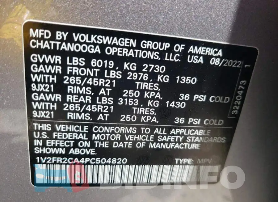 1V2FR2CA4PC504820 Photo# 13