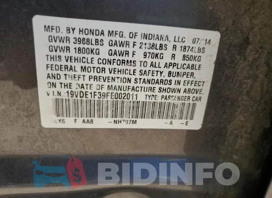 19VDE1F39FE002011 Photo# 13