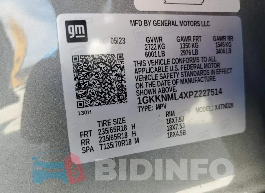1GKKNML4XPZ227514 Photo# 12