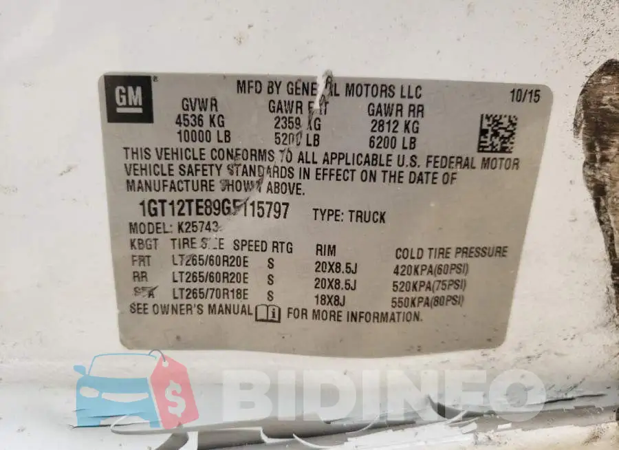 1GT12TE89GF115797 Photo# 13