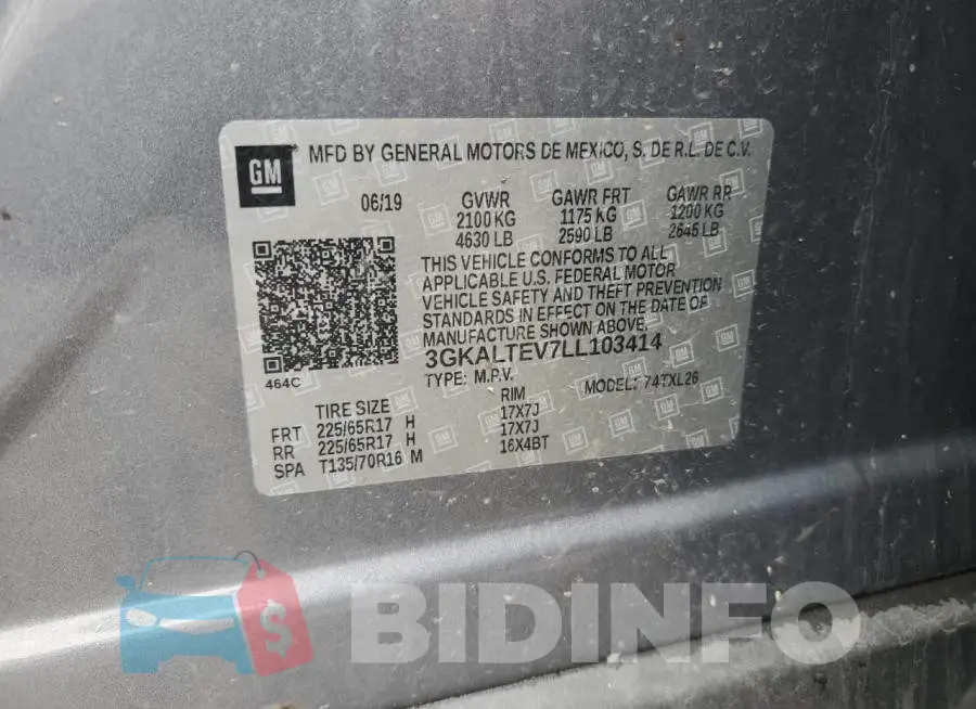 3GKALTEV7LL103414 Photo# 13