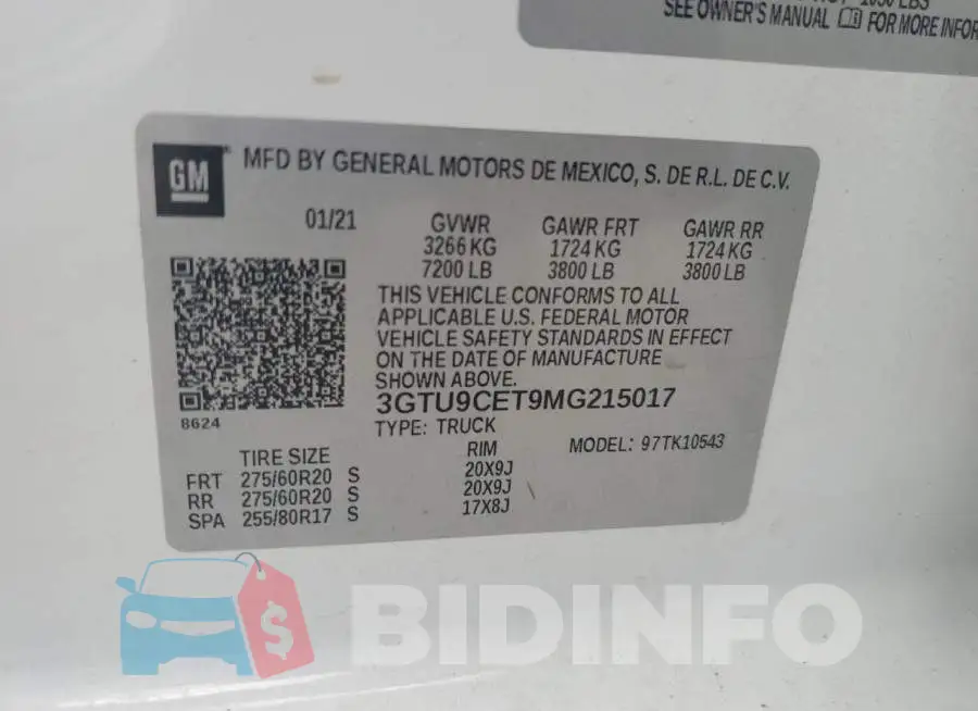 3GTU9CET9MG215017 Photo# 12