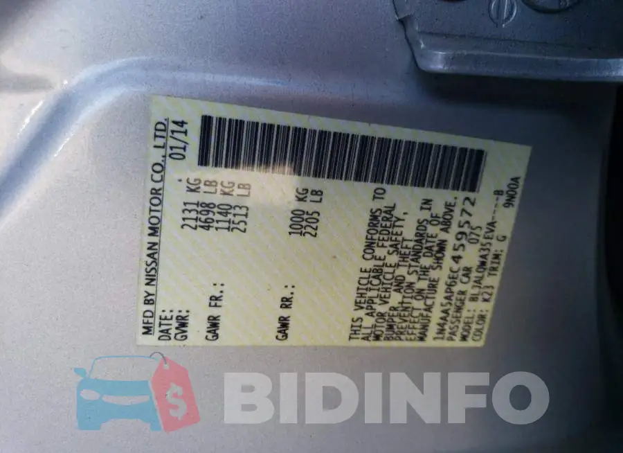 1N4AA5AP6EC459572 Photo# 12