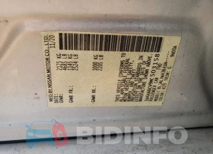 1N4AA6CV9MC503158 Photo# 12